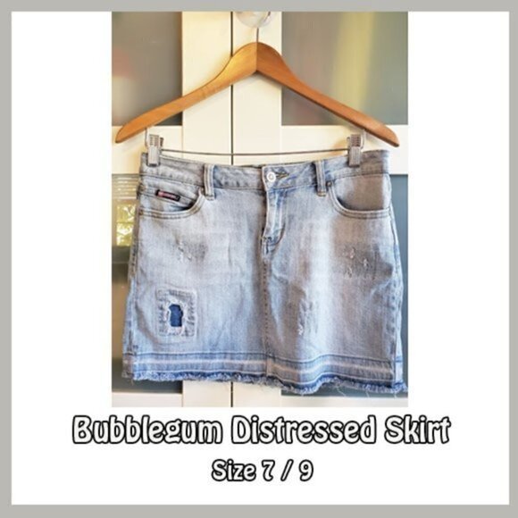 Bubblegum Dresses & Skirts - 💥 Bubblegum Distressed Mini Jean Skirt – Size 7/9 💥